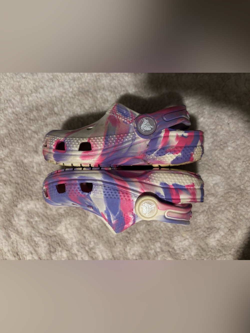 CROCS Clog - Toddler Kid Unisex Girl - Marble Style Pink Purple Size 8 C - Picture 6 of 13